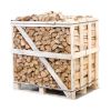 Halbe Palette kammergetrocknetes gespalten Birke Brennholz 25cm