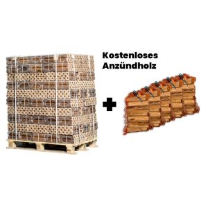 Ganze Palette Pini Kay (Import) Briketts + 5 Säcke Anzündholz gratis
